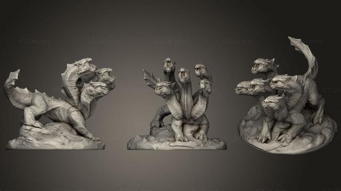 Figurines heroes, monsters and demons (Hydra, STKM_2730) 3D models for cnc